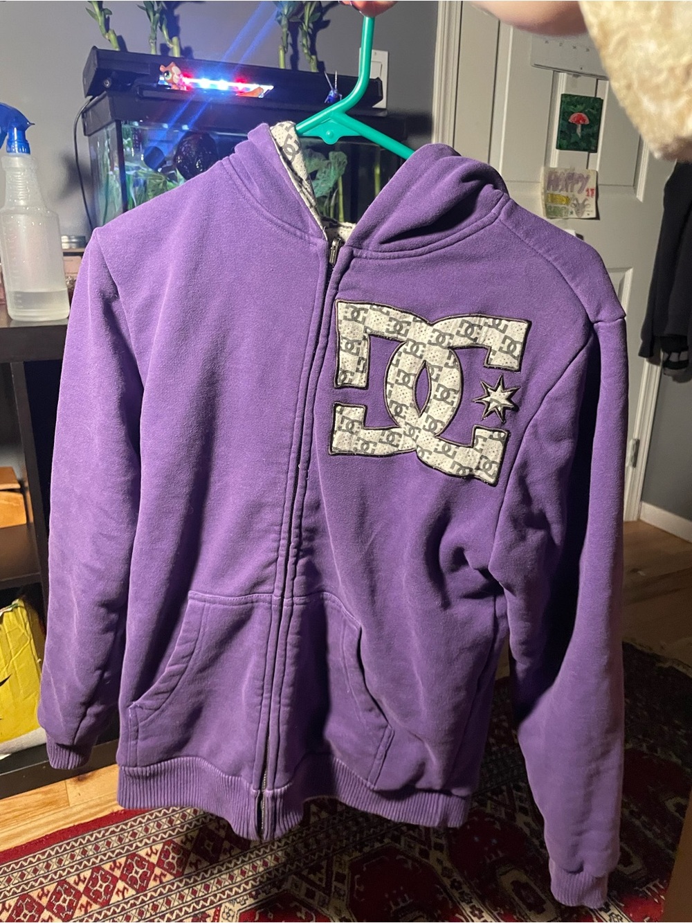 DC' Purple Zip-Up Hoodie